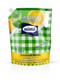 007050 liquid soap lemon & mint bag refill 1L